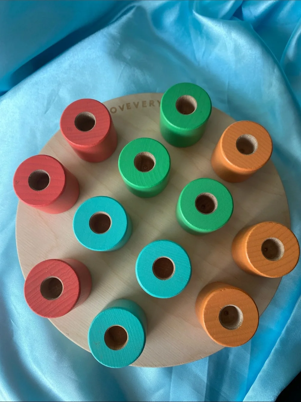 Lovevery Wooden Stacking Pegboard Color Sorting Peg Toy